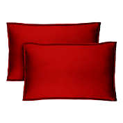 Bare Home Premium 1800 Ultra-Soft Microfiber Pillow Sham - Double Brushed - Hypoallergenic - Wrinkle Resistant - Set of 2 (Red, King Pillowcase)