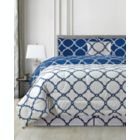 Alternate image 1 for Lux Decor Collection King Comforter Set - 5 Piece Soft and Comfortable Down Alternative King Size Comforter (Quatrefoil Navy Blue)