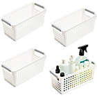 Alternate image 0 for Farmlyn Creek Plastic Storage Baskets, White Nesting Bin Containers with Grey Handles (4 Pack)