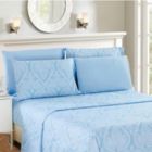 Alternate image 0 for Lux Decor Collection 6-Pieces Deep Pocket Microfiber Printed Bed Sheet Set in King Size Blue