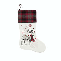 C&F Home Reindeer Embroidered & Embellished Christmas  Stocking Holidays for Fireplace Mantle