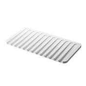 Talented Kitchen Self Draining Silicone Drying Mat. 15 x 8 Inches Dish and Glassware Sloped Board Silicone Tray in White