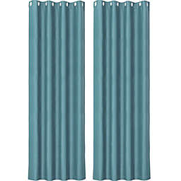 PiccoCasa Blockout Window Room Darkening Grommet Curtain Panel Set Of 2 Lake Blue 42