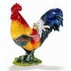 Alternate image 0 for Rooster Bird with Crystals Enameled Farm Animal Jewelery Trinket Box