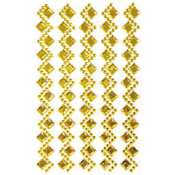 Wrapables Diamond and Round Acrylic Self Adhesive Crystal Gem Stickers / Gold