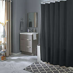 Hotel Collection Mold & Mildew Resistant Fabric Shower Curtain - Black
