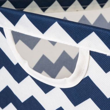 DII Chevron Fabric Collapsible Storage Bin with Metal Frame. View a larger version of this product image.