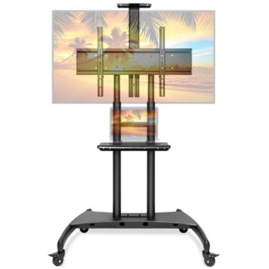 Mount Factory Rolling TV Stand Mobile TV Cart for 55" - 80" Plasma Screen, LED, LCD, OLED, Curved TV's - Universal Mount with Wheels. View a larger version of this product image.