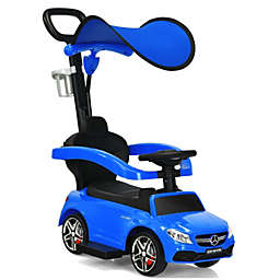 Slickblue 3-in-1 Mercedes Benz Ride-on Toddler Sliding Car-Blue