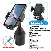 Insten Cup Car Phone Holder, 60 Degree [One Button Release] Adjustable Cradle Cup Holder Car Mount Compatible with iPhone 11 12 Mini Pro Max Xs Xr SE 2020 8 Plus, Galaxy S10 S9 S8 Note 9