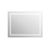 Vyaya Victoria 48 in. W x 36 in. H Rectangular Frameless Anti-Fog Wall Bathroom LED Vanity Mirror in Silver