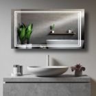 Alternate image 3 for Vyaya Victoria 48 in. W x 36 in. H Rectangular Frameless Anti-Fog Wall Bathroom LED Vanity Mirror in Silver
