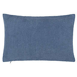 PiccoCasa Decor Soft Corduroy Corn Striped Throw Pillow Cover, Navy Blue 12