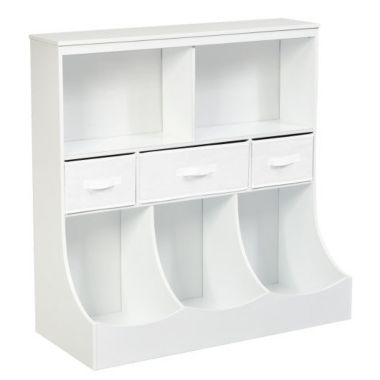 Hivago Freestanding Combo Cubby Bin Storage Organizer Unit W/3 Baskets. View a larger version of this product image.