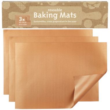 LIVAIA Durable baking film 3 x premium baking paper, reusable for oven and grill, reusable baking paper, non-stick, 500 ¬∞F heat resistant, washable, reusable baking paper, baking mat by Livaia. View a larger version of this product image.