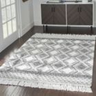 Alternate image 1 for Nicole Curtis Series 3 Textured Diamond Geometric Indoor Rug Grey/Ivory 4' x 6'