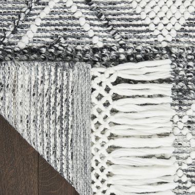 Nicole Curtis Series 3 Textured Diamond Geometric Indoor Rug Grey/Ivory 4' x 6'. View a larger version of this product image.