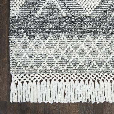 Nicole Curtis Series 3 Textured Diamond Geometric Indoor Rug Grey/Ivory 4' x 6'. View a larger version of this product image.
