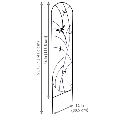 Sunnydaze Decorative Steel Metal Dragonfly Delight Design Garden Trellis - 55.75" H - Black - 2-Pack. View a larger version of this product image.