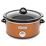 Brentwood Scallop Pattern 4.5 Quart Slow Cooker in Copper