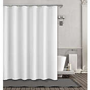 Kate Aurora Spa Collection Modern Waffle Fabric Shower Curtain - Standard Size - White