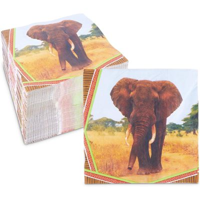 Sparkle And Bash Safari Birthday Party Paper Napkins With Elephants 6 5 X 6 5 Inches 150 Pack Bed Bath Beyond