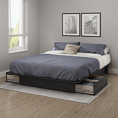 South Shore South Shore Step One Full/Queen Platform Bed (54/60&#39;&#39;) with drawers. View a larger version of this product image.