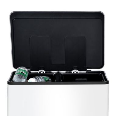 ToiletTree Products 16 Gallon White Stainless Steel Step Garbage Bin with Soft Close Lid. View a larger version of this product image.