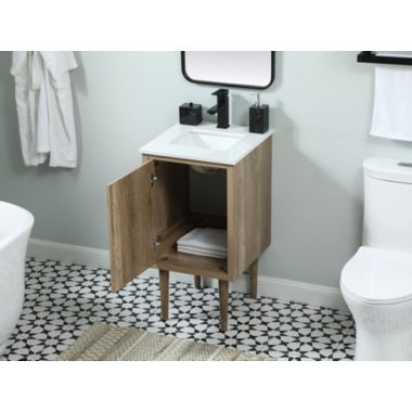 Elegant Decor Home Decorative 18 inch single bathroom vanity - Natural Oak. View a larger version of this product image.