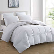 Unikome All Season White Goose Feather Fiber and White Goose Down Comforter in White, Full/Queen