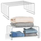 Alternate image 2 for mDesign Metal Wire Closet 2-Tier Shelf Divider and Separator, 2 Pack