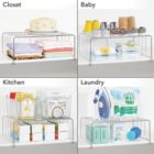 Alternate image 3 for mDesign Metal Wire Closet 2-Tier Shelf Divider and Separator, 2 Pack