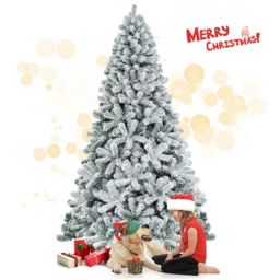 Costway 7.5ft Premium Snow Flocked Hinged Artificial Christmas Tree