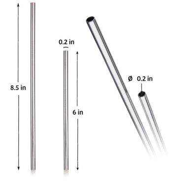 LIVAIA Reusable Straws  8 Reusable Glass Straws, Straw Cleaning Brush In 2 Sizes. View a larger version of this product image.