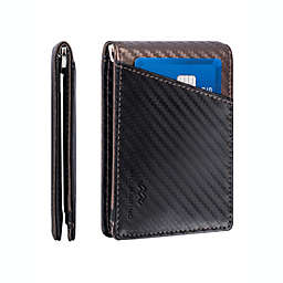 Mio Marino Men's Slim Bifold  Wallet with Quick Access Pull Tab