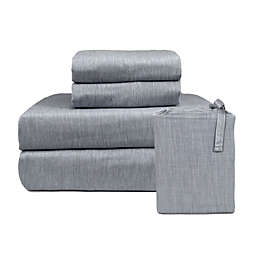 Bedvoyage eco-melange Rayon Bamboo Cotton Sheet Sets, Queen - Silver