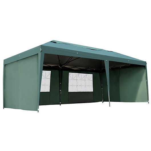 Outsunny 10' x 20' Gazebo Canopy Party Tent w/ 4 Removable Side Walls Blue