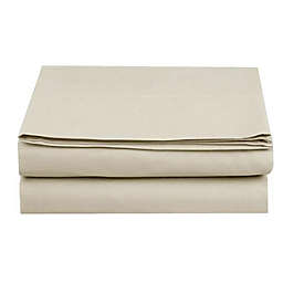 Elegant Comfort 1-Piece Flat Sheet, King Size, Cream