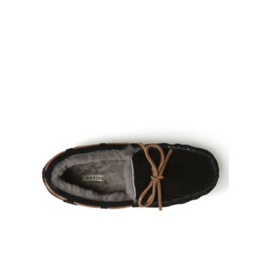 Fireside By Dearfoams Men's Victor Genuine Shearling Moccasin with Tie. View a larger version of this product image.