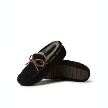 Fireside By Dearfoams Men's Victor Genuine Shearling Moccasin with Tie. View a larger version of this product image.