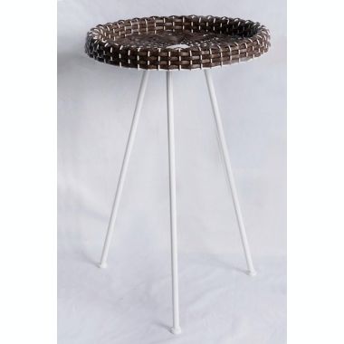 TX USA Zola Resin Wicker Decorative End Table - White. View a larger version of this product image.