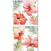 Metaverse Art Tropical Blush by Lisa Audit 14-Inch x 14-Inch Canvas Wall Art (Set of 2)
