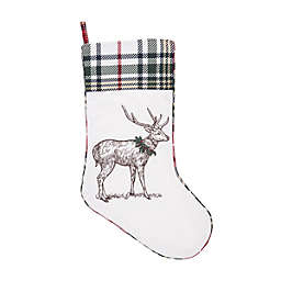 C&F Home Holly Deer Embroidered Christmas Stocking