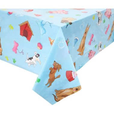Blue Panda 3 Pack Puppy Dog Themed Party Tablecloth (54 x 108 in, Rectangle). View a larger version of this product image.