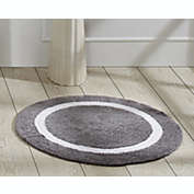 Better Trends Hotel Reversible Bath Rug, 100% Cotton, 30" Round, Gray/White