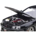 Alternate image 2 for Carfaxo Nissan Skyline GT-R (R34) V-Spec II RHD (Right Hand Drive) Black Pearl 1/18 Model Car by Autoart