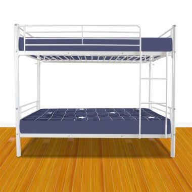 Infinity Merch Twin Size Iron Bunk Bed with Ladder in White. View a larger version of this product image.