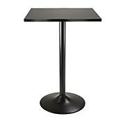 Winsome Wood Pub Table Square Black MDF Top with Black leg and base