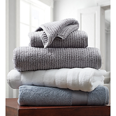 O&amp;O by Olivia &amp; Oliver&trade; Turkish Ribbed Modal Hand Towel in Grey. View a larger version of this product image.