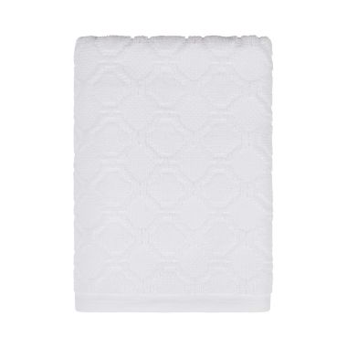 Everhome&trade; Pique Cane Bath Towel in Bright White. View a larger version of this product image.